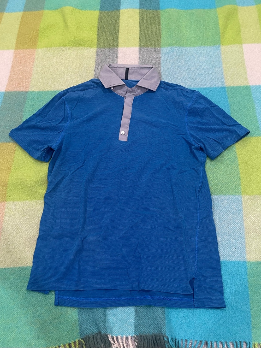 Lululemon Blue & gray polo shirt